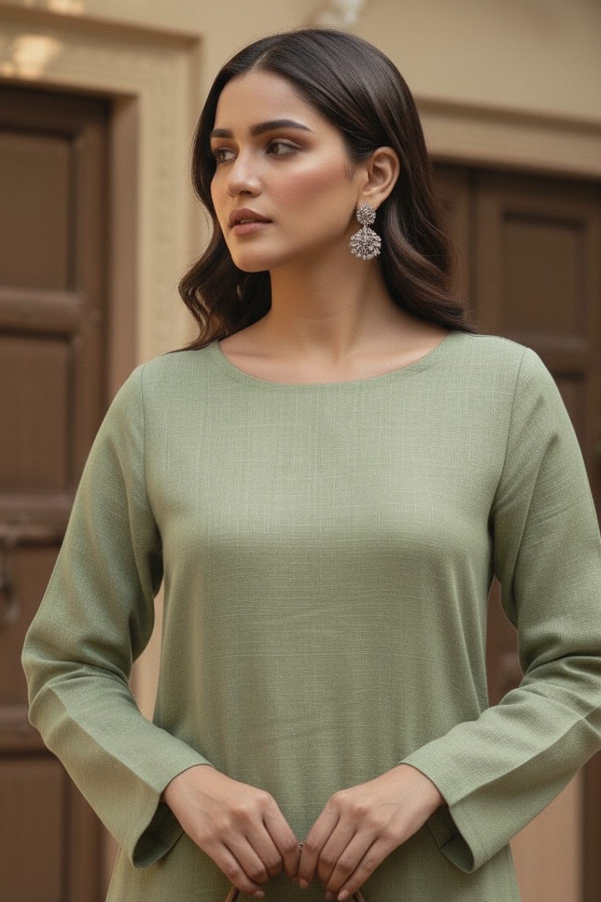 Olive Linen Kurta