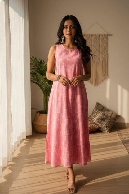 Blush Linen Machli Dress