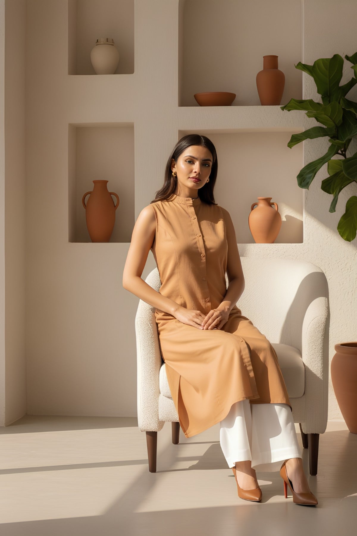 Terracotta Cotton Kurta