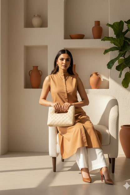 Terracotta Cotton Kurta