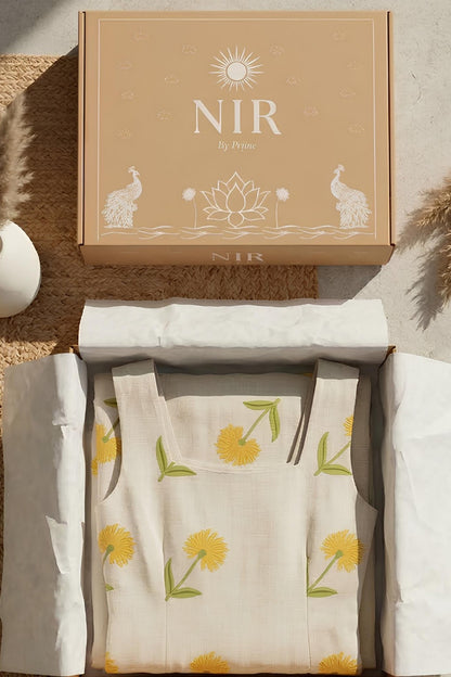 Surajmukhi Block Print Linen Dress
