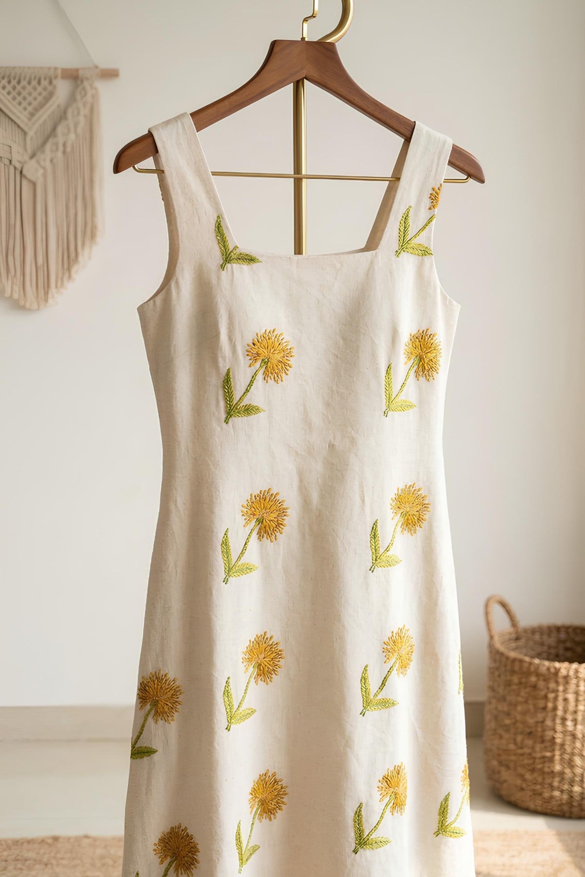 Surajmukhi Block Print Linen Dress