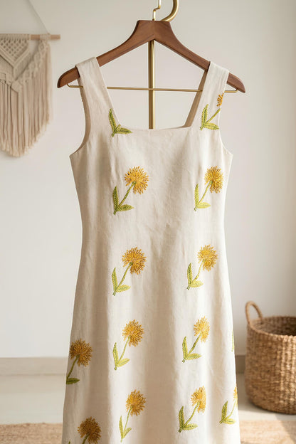 Surajmukhi Block Print Linen Dress