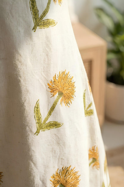 Surajmukhi Block Print Linen Dress