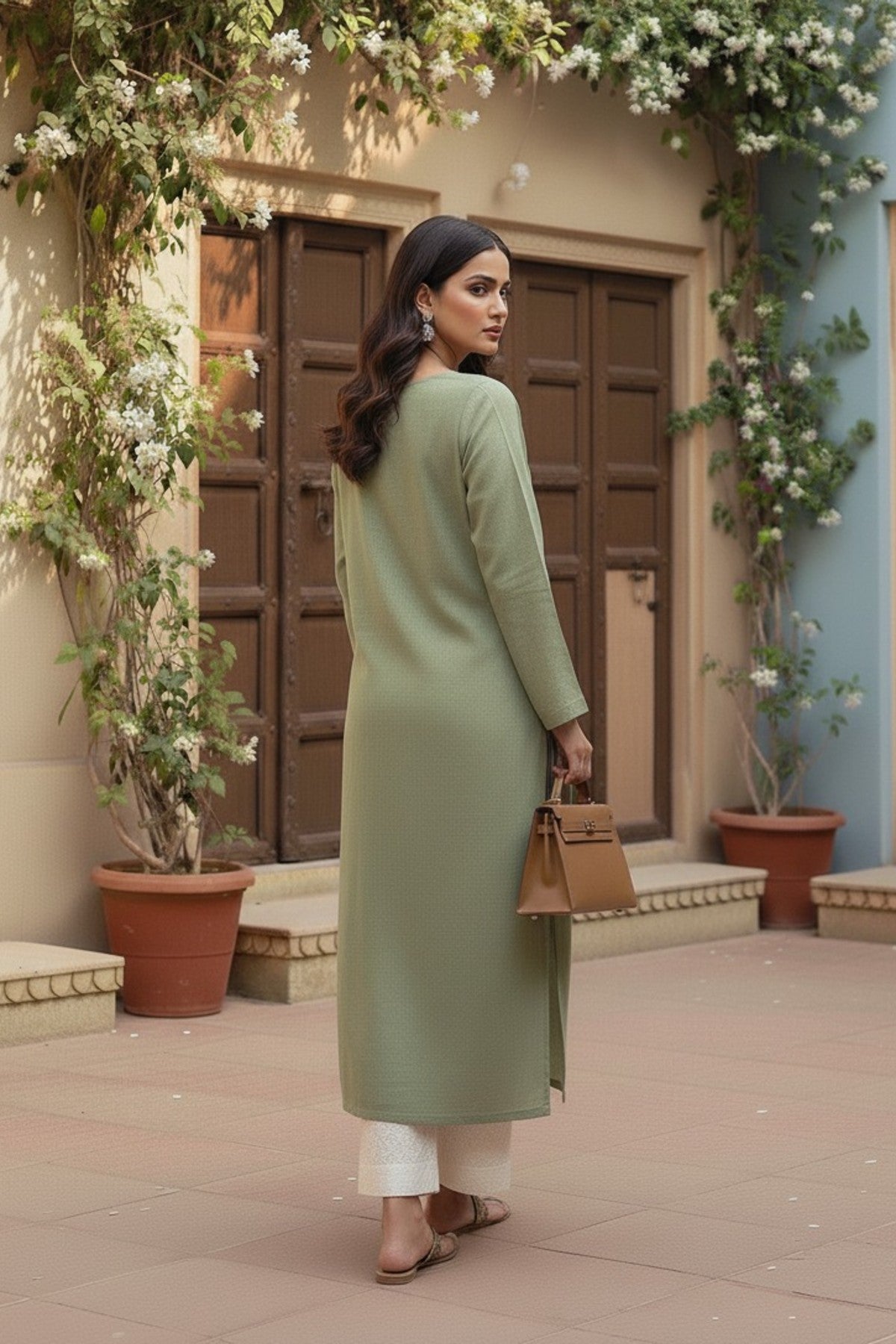 Olive Linen Kurta