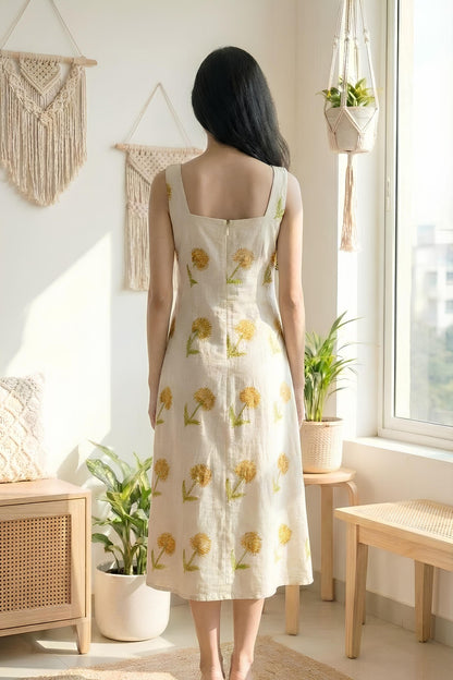 Surajmukhi Block Print Linen Dress