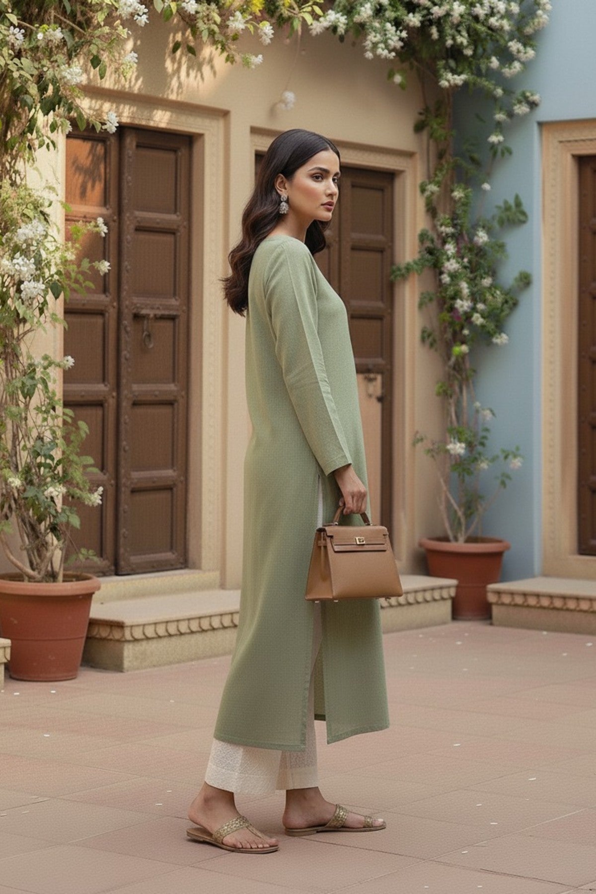 Olive Linen Kurta