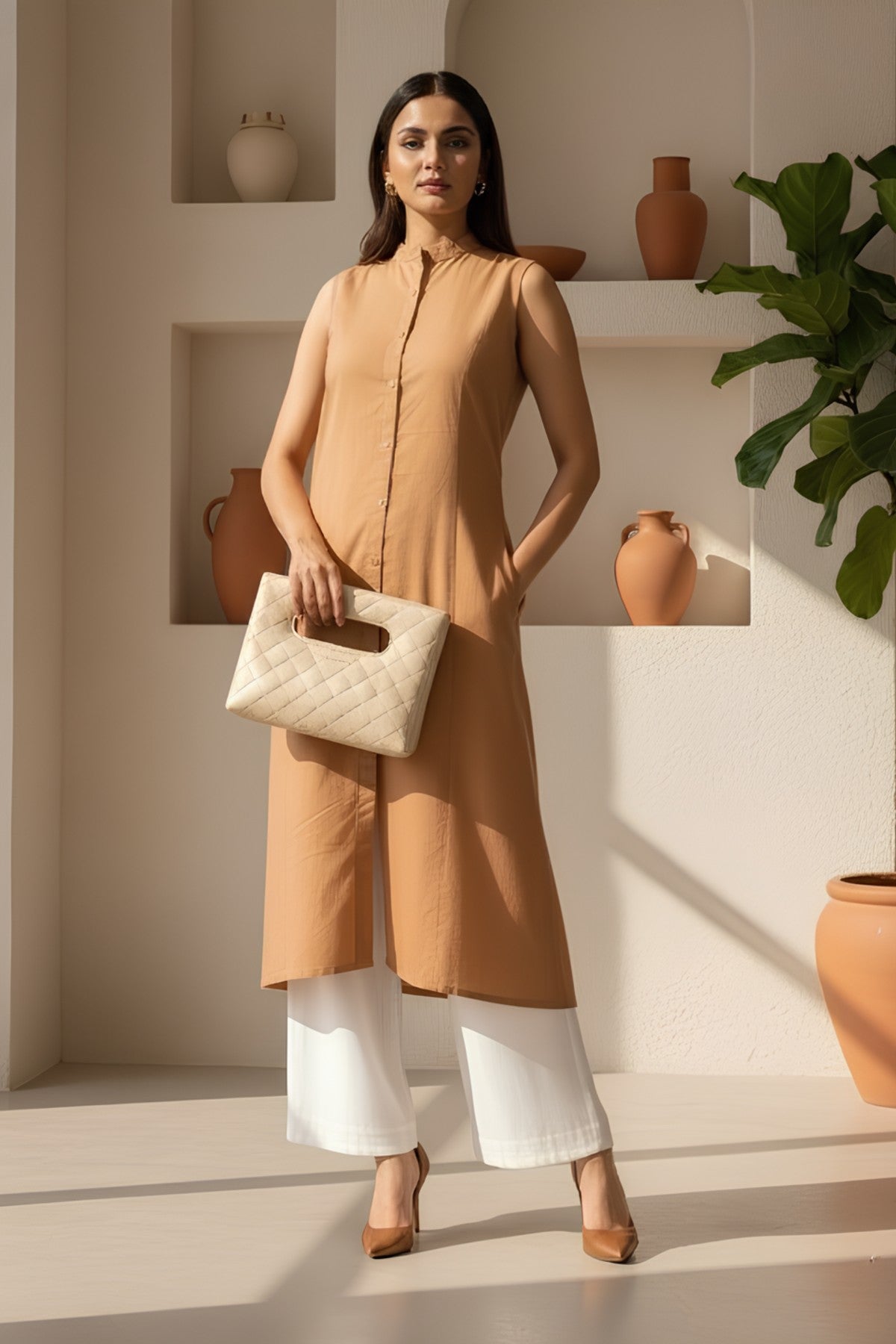 Terracotta Cotton Kurta