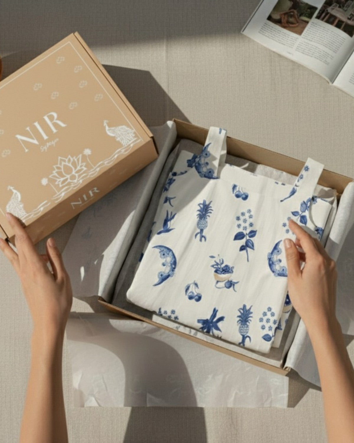 Indigo Bloom Midi Dress