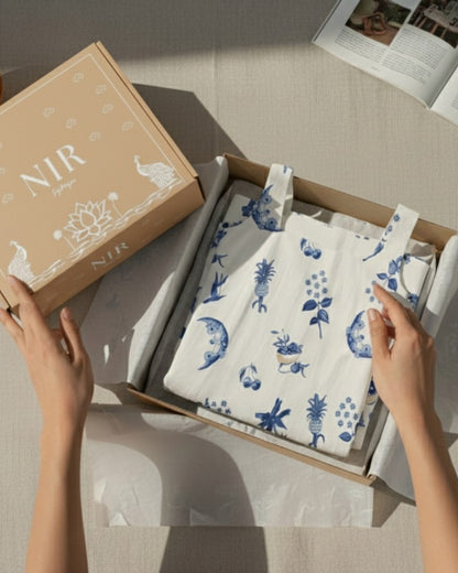 Indigo Bloom Midi Dress