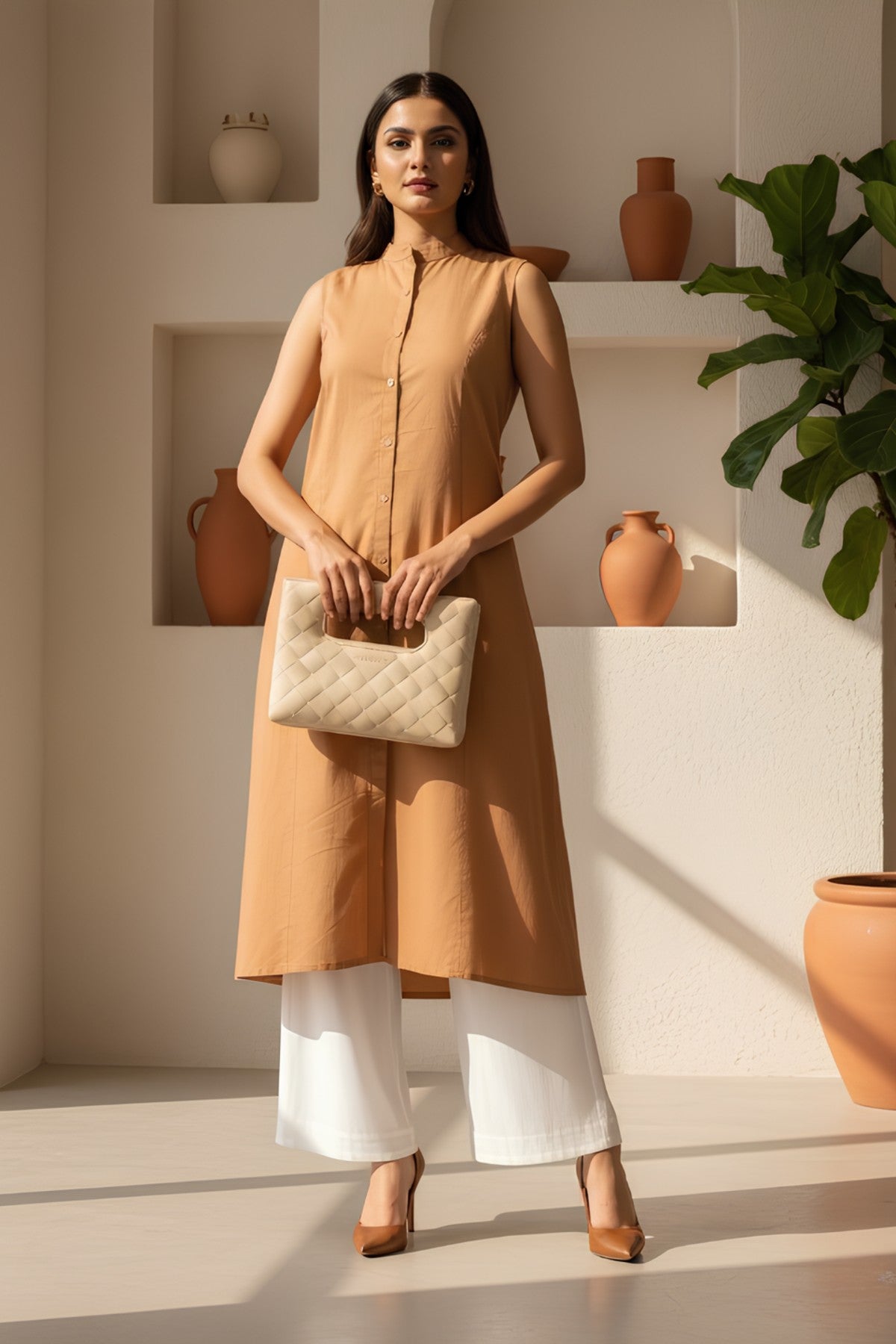 Terracotta Cotton Kurta