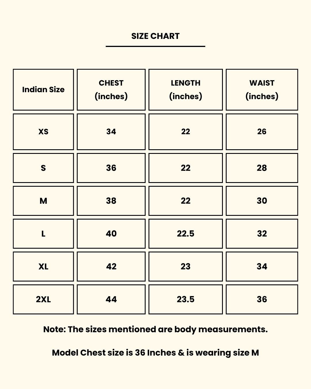 Size chart