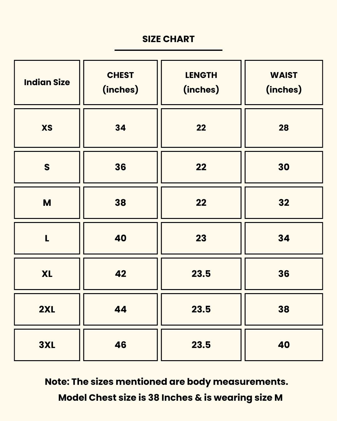 Size chart