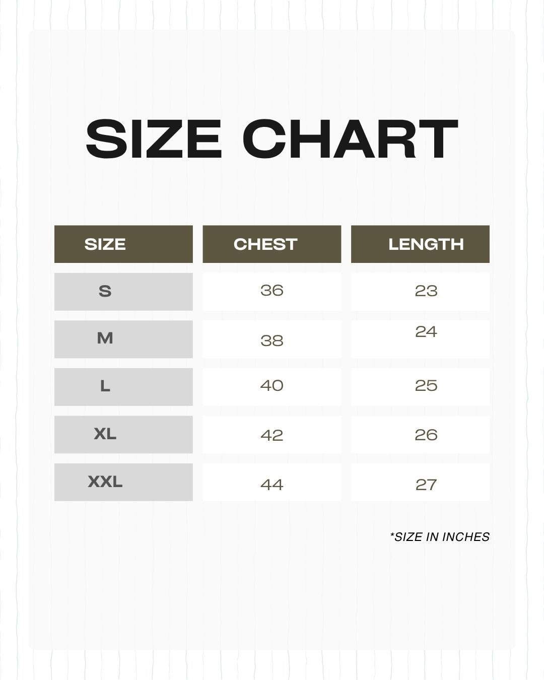 Size chart