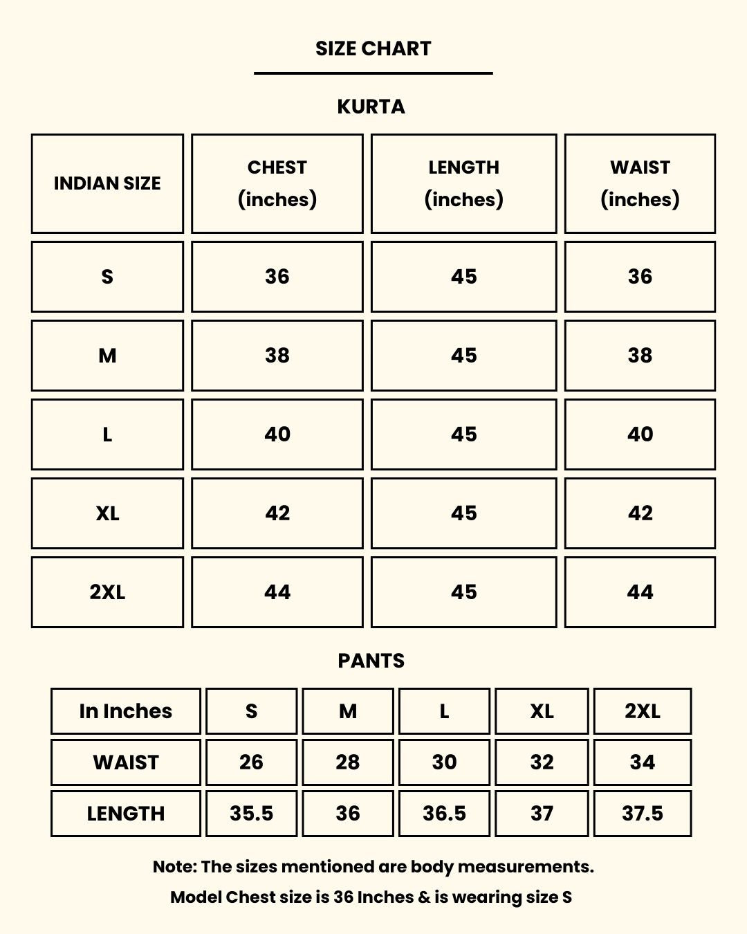 Size chart