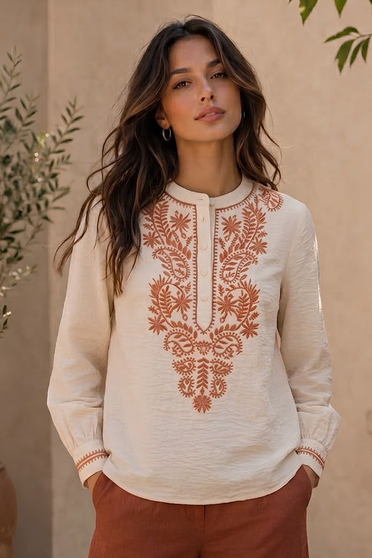 Gerua Embroidered Cotton Kurta Shirt