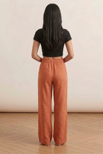 Rust Linen Pants