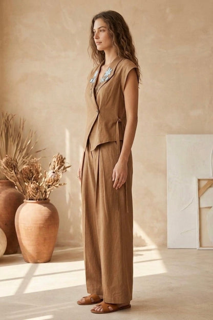 Gul Embroidered Linen Co-ord Set