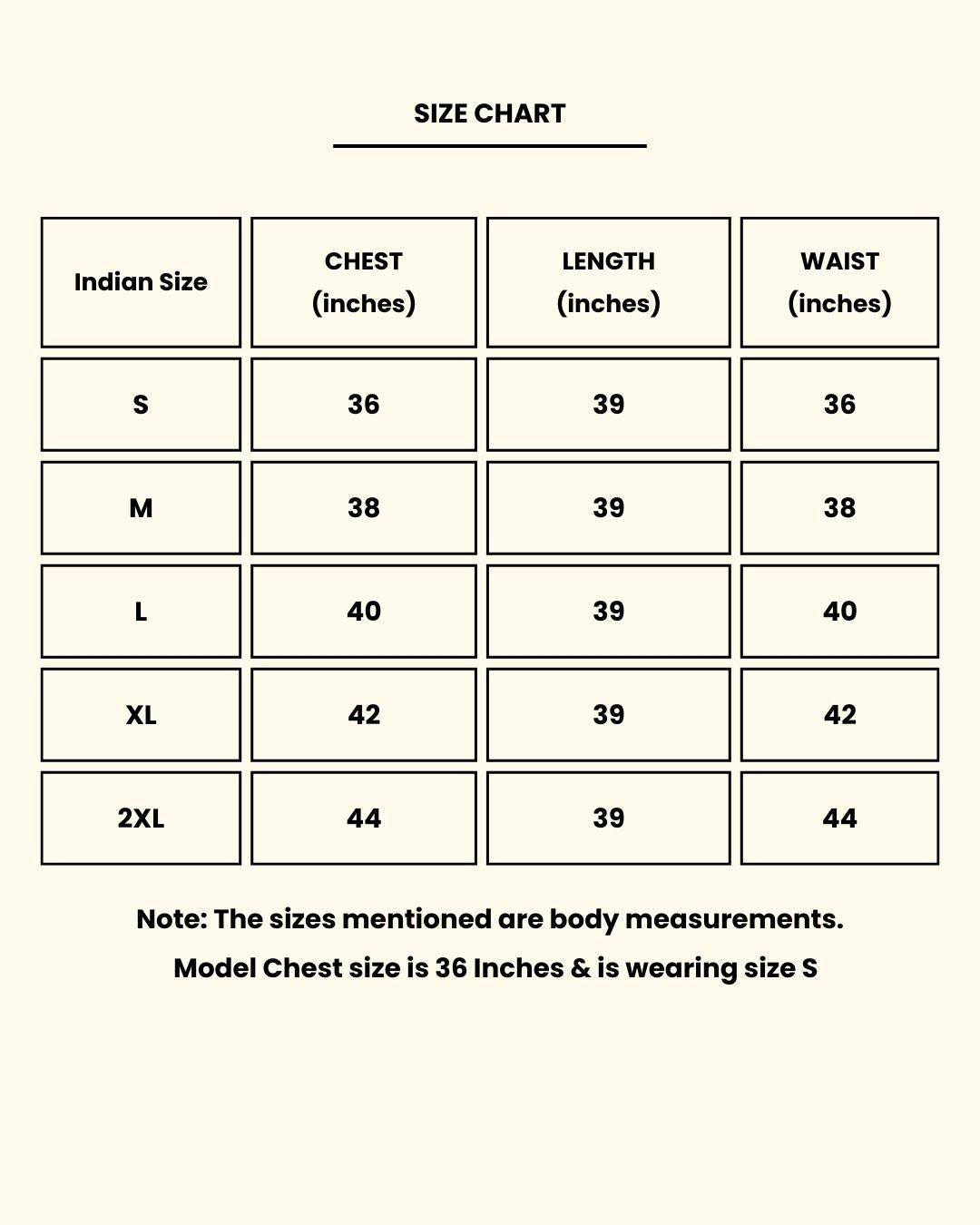 Size chart