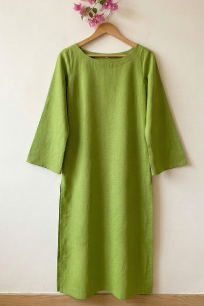Olive Linen Kurta