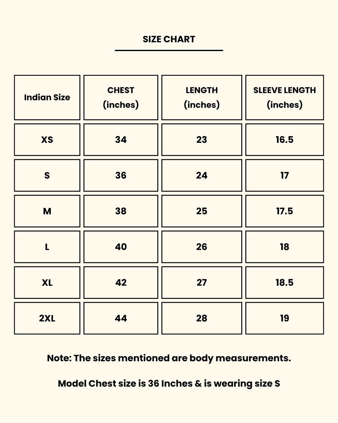 Size chart