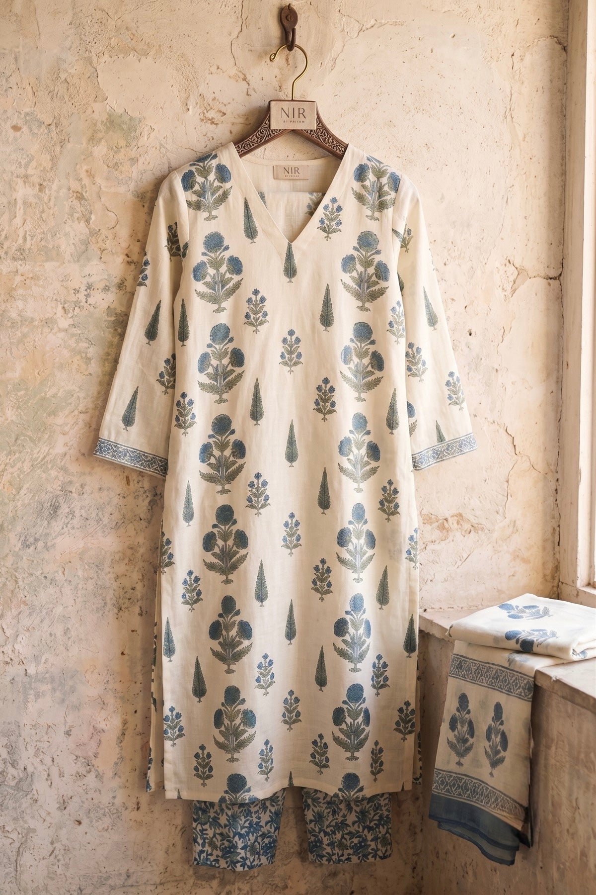 Neel Handblock Printed Cotton Suit