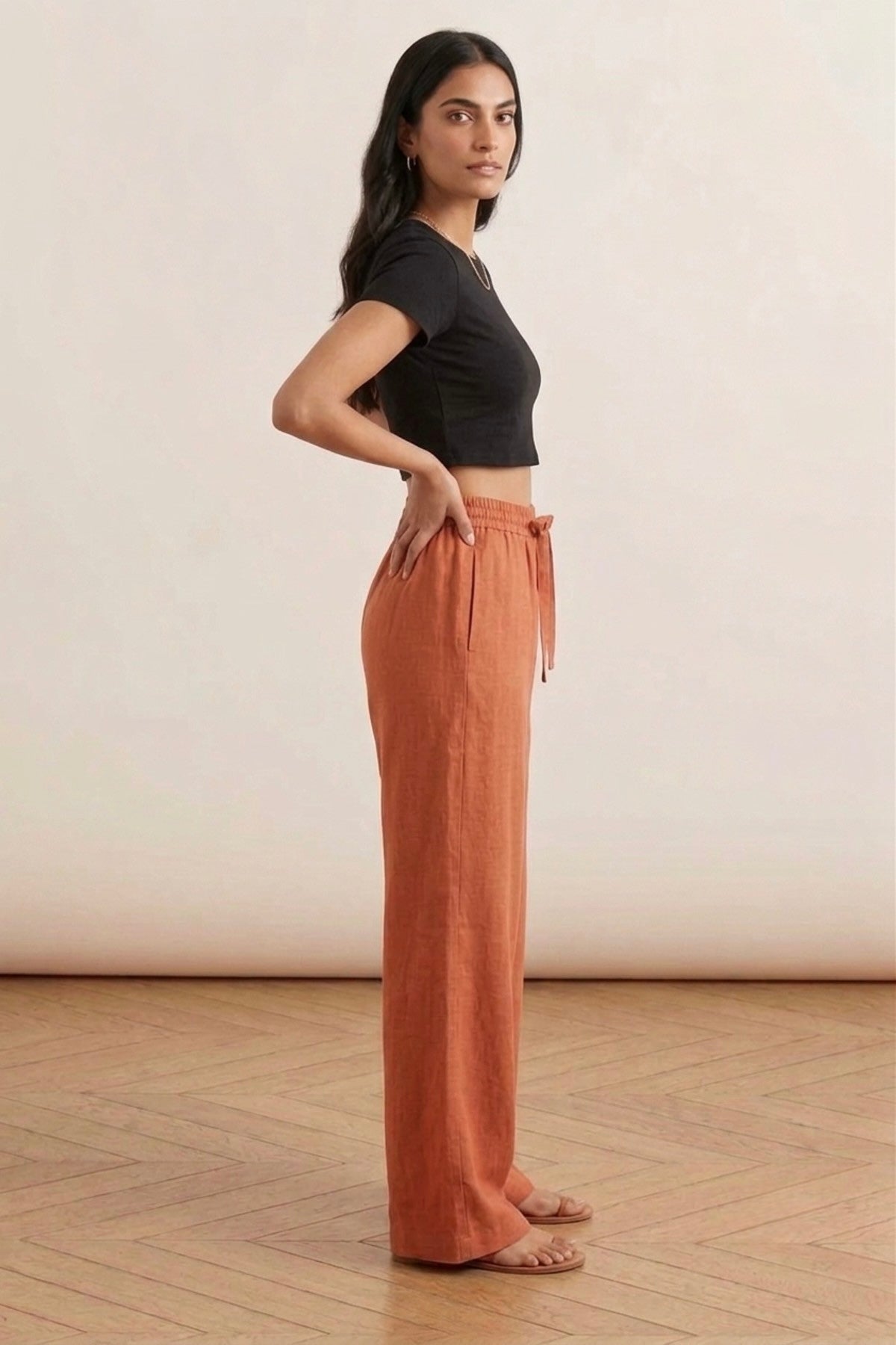 Rust Linen Pants
