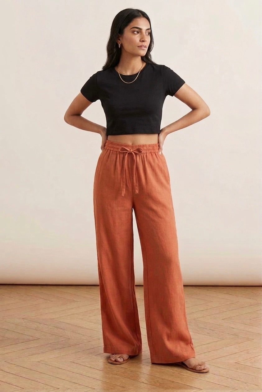 Rust Linen Pants