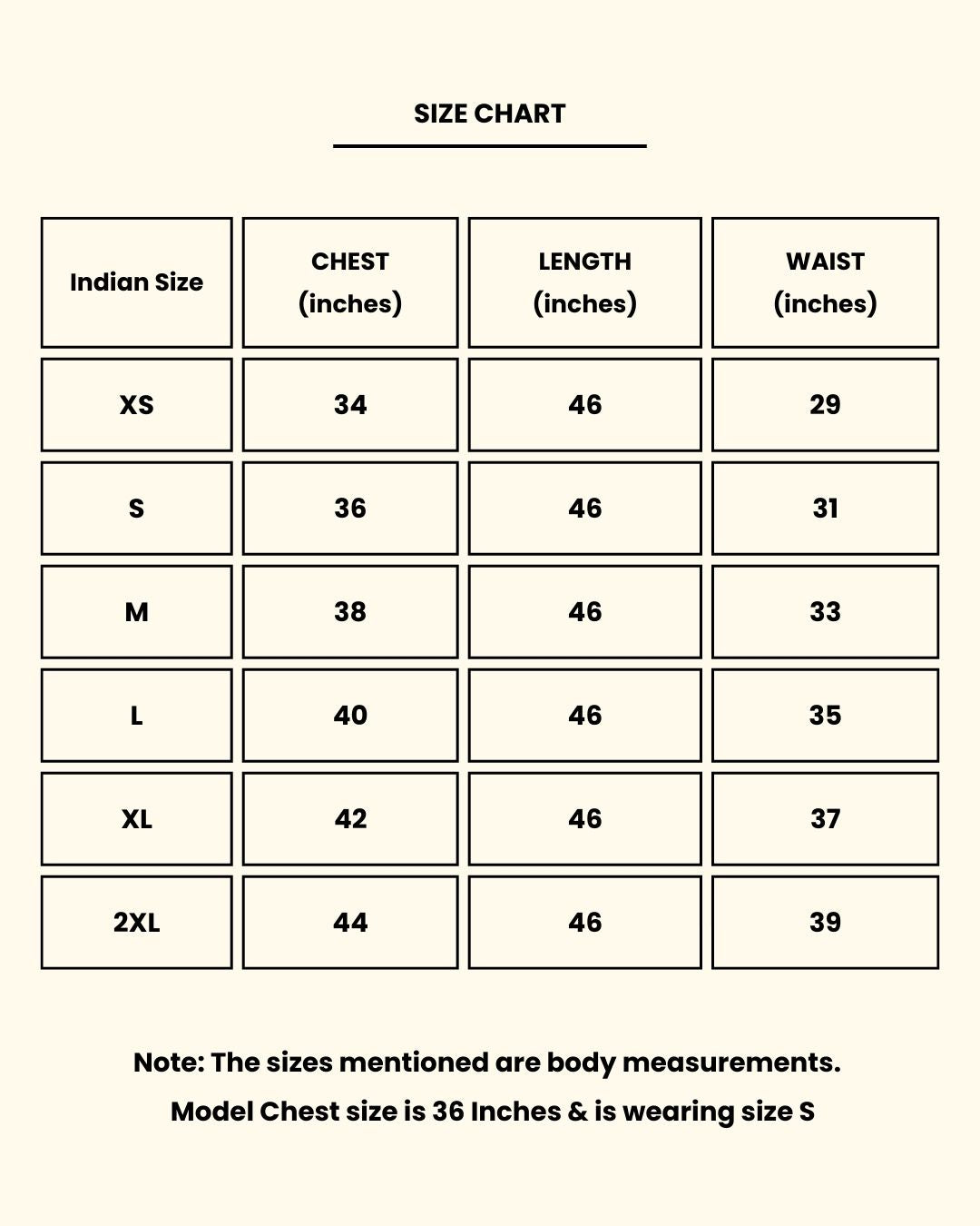 Size chart