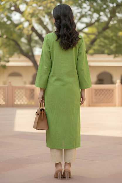 Olive Linen Kurta